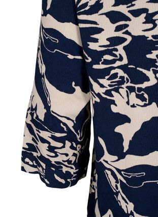 Zizzi Tuniek met print en 3/4 mouwen, Navy Blazer AOP, Packshot image number 3