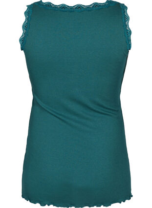 Zizzi Top with lace trim, Balsam, Packshot image number 1