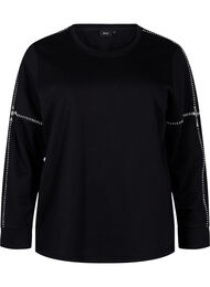 Sweatshirt met contrasterende stiksels, Black