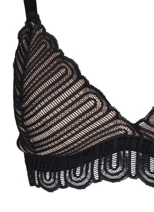 Zizzi Bralette met kant en zachte vulling, Black, Packshot image number 3