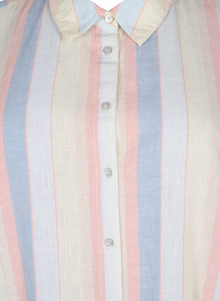 Zizzi Lang shirt van katoenmix met linnen, Multi Color Stripe, Packshot image number 2