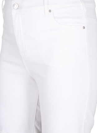 Zizzi Korte spijkerbroek met strakke pasvorm en hoge taille, Bright White, Packshot image number 2