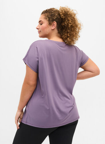 Zizzi Effen sportshirt, Purple Sage, Model image number 1