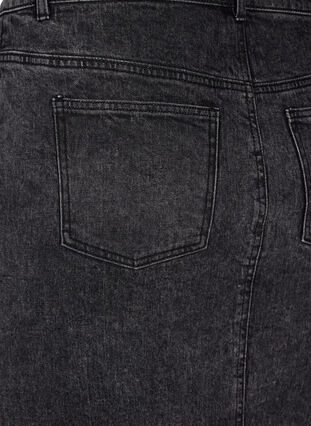 Zizzi Denim rok met split aan de voorkant, Dark Grey Denim, Packshot image number 3