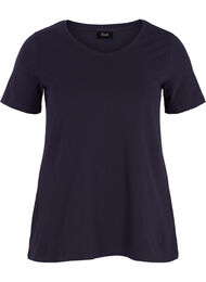 Basic t-shirt in effen kleur met katoen, Night Sky