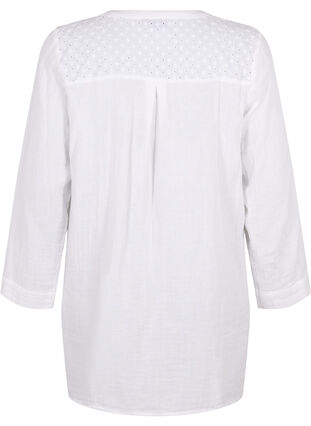 Zizzi Katoenen tuniek met broderie anglaise, Bright White, Packshot image number 1