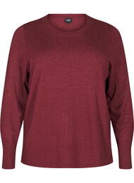 FLASH - Gebreide blouse met ronde hals, Merlot Mel.