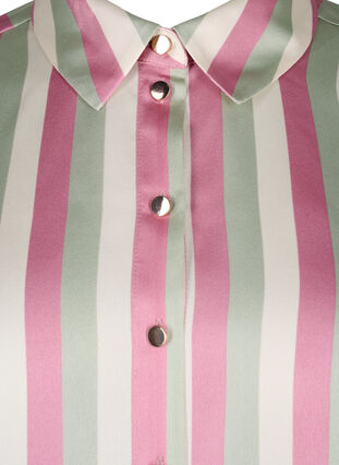 Zizzi Gestreept satijnen overhemd, Rose Stripe, Packshot image number 2