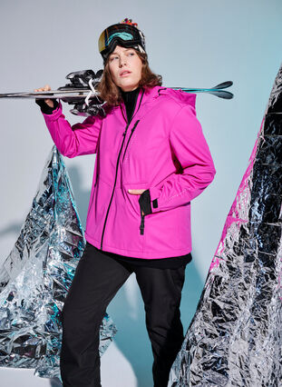 Zizzi Sportieve Softshell Jas, Rose Violet, Image image number 0