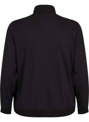 Zizzi Sweatshirt met hoge hals en ritssluiting, Black, Packshot image number 1