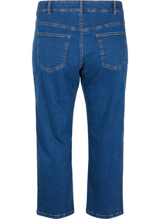 Zizzi Geknipte Vera jeans met rechte pasvorm, Blue Denim, Packshot image number 1