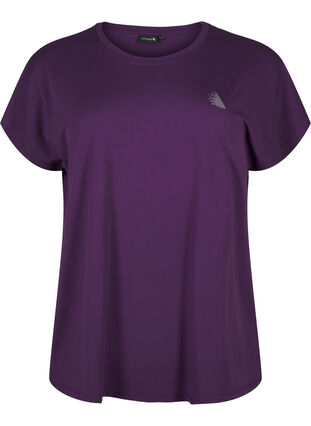 Zizzi Effen gekleurd T-shirt voor sporten, Purple Pennant, Packshot image number 0