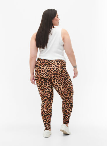 Zizzi Viscose leggings met luipaardprint, Leo, Model image number 1