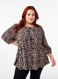 Leo blouse met strikje, Leo AOP w. Bow, Model