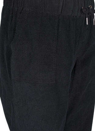 Zizzi Corduroy broek met een elastische tailleband, Black, Packshot image number 2