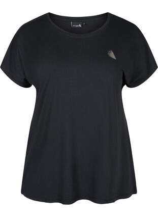 Zizzi Trainings T-shirt met korte mouwen, Black, Packshot image number 0