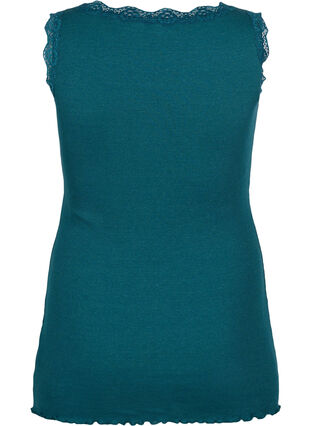 Zizzi Top met kant, Deep Teal, Packshot image number 1