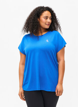 Zizzi Trainings T-shirt met korte mouwen, Princess Blue, Model image number 0