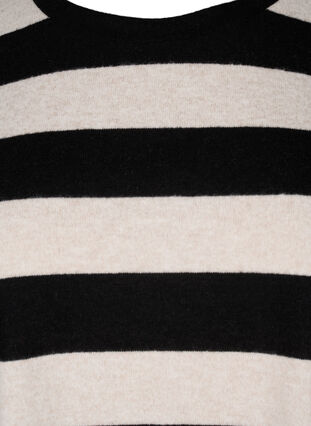 Zizzi Blouse met lange mouwen en strepen, Bl. Beige Mel.Stripe, Packshot image number 2