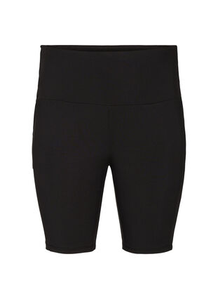 Zizzi Aansluitende korte broek met hoge taille en zakken, Black, Packshot image number 0