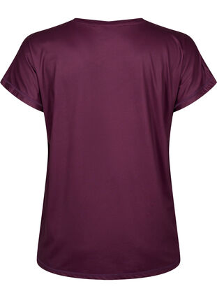 Zizzi Trainings-T-shirt met korte mouwen, Italian Plum, Packshot image number 1
