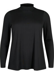 FLASH - Blouse met lange mouwen en col, Black