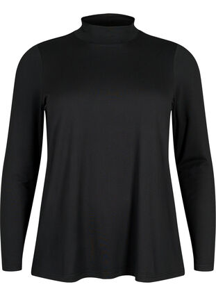 Zizzi FLASH - Blouse met lange mouwen en col, Black, Packshot image number 0