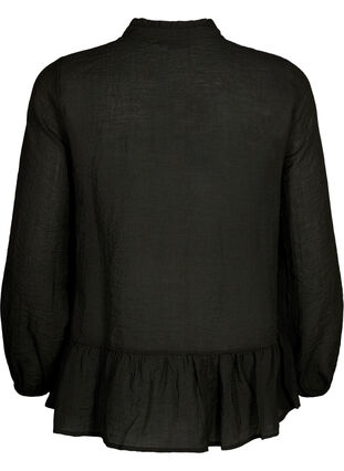 Zizzi Langemouwen blouse met peplum, Black, Packshot image number 1