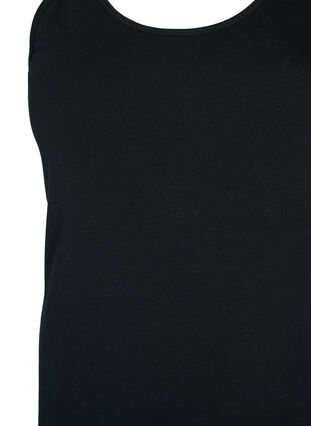 Zizzi Effen gekleurd basic top in katoen, Black, Packshot image number 2