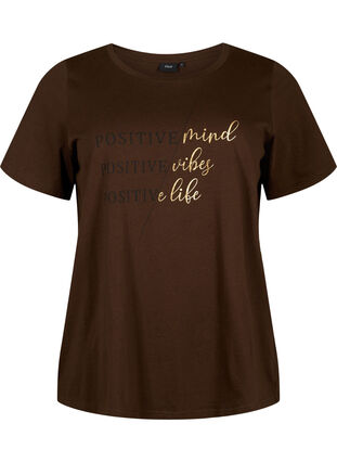 Zizzi Katoenen T-shirt met print, Demitasse W. POS, Packshot image number 0