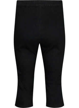 Zizzi FLASH - denim capri broek met hoge taille en slanke pasvorm, Black, Packshot image number 1