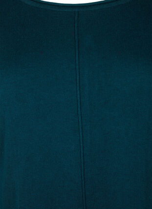 Zizzi Gebreide jurk in katoen-viscose blend, Reflecting Pond Mel., Packshot image number 2