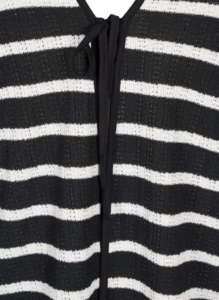 Zizzi Vest met strikken, Black White stripe, Packshot image number 2