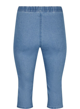 Zizzi FLASH - denim capri broek met hoge taille en slanke pasvorm, Light Blue Denim, Packshot image number 1