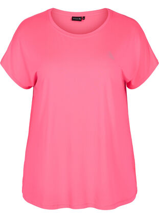 Zizzi Effen sportshirt, Neon pink, Packshot image number 0