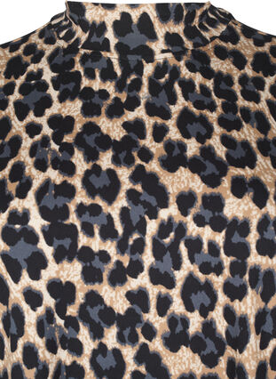 Zizzi FLASH - Blouse met lange mouwen en col, Leopard Print , Packshot image number 2