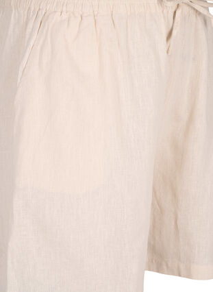 Zizzi Losse korte broek van katoenmix met linnen, Sandshell, Packshot image number 2