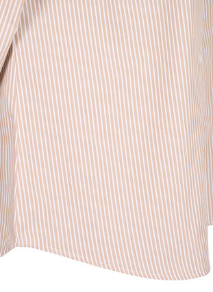 Zizzi Overhemd blouse met strepen en ruches, Silver Mink Stripe, Packshot image number 3