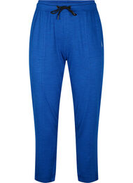 Sport broek met zakken en trek koord, S. Blue / Black Mel.