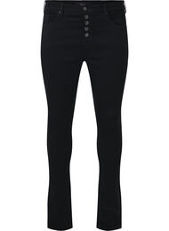 High-waisted Amy jeans met knoopsluiting, Black