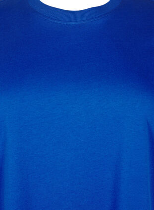 Zizzi Basic katoenen T-shirt met ronde hals, Sodalite Blue, Packshot image number 2