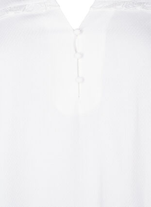 Zizzi Viscose blouse met smok en ruches, Bright White, Packshot image number 2