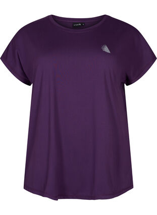 Zizzi Trainings T-shirt met korte mouwen, Purple Pennant, Packshot image number 0