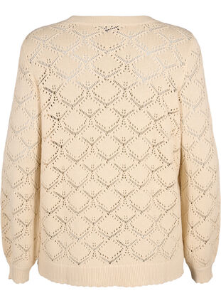 Zizzi Gebreide blouse met schelpmotief, Birch, Packshot image number 1