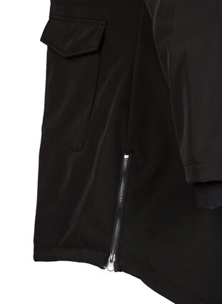 Zizzi Waterafstotende softshell-jas met gewatteerde voering, Black, Packshot image number 4