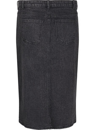 Zizzi Denim rok met split aan de voorkant, Dark Grey Denim, Packshot image number 1