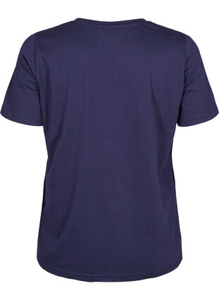 Zizzi FLASH - T-shirt met motief, Navy Blazer Wave , Packshot image number 1