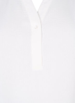 Zizzi Blouse met lange mouwen en V-hals, Bright White, Packshot image number 2