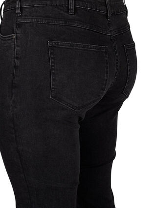 Zizzi Cropped Emily jeans met gerafelde zoom, Dark Grey Denim, Packshot image number 3