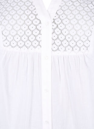 Zizzi FLASH - Shirt met gehaakt detail, Bright White, Packshot image number 2
